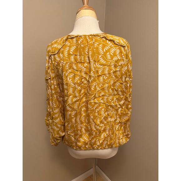 Maeve Anthropologie Letizia Ruffled Blouse Marigold Sz Medium - Picture 5 of 8